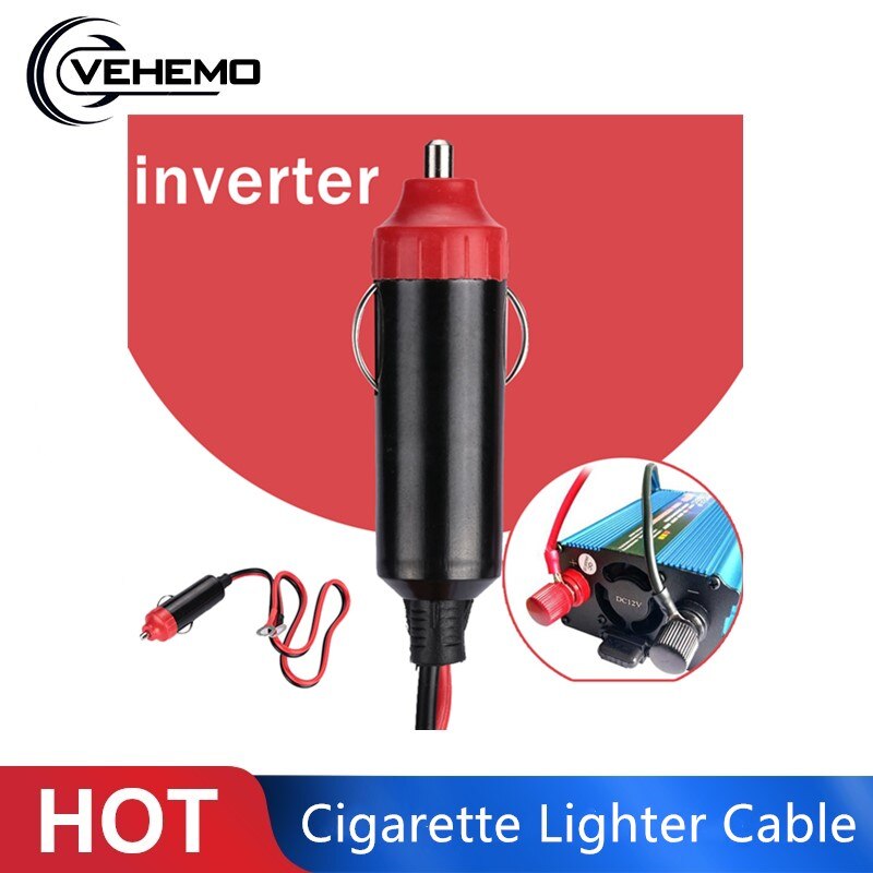 Vehemo Universele Auto 12V 1000A Mannelijke Plug Sigarettenaansteker Adapter Netsnoer met 45cm Kabel Draad Voor inverter