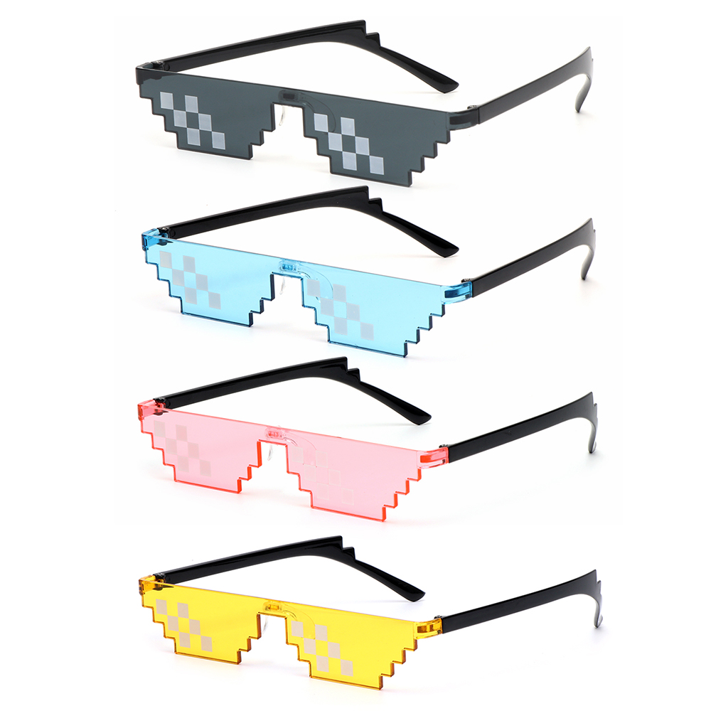 Funny Mosaic Sunglasses, Thug Life Sunglasses, Retro Gamer Robot Sunglasses Birthday Party Cosplay Favors for Men &amp; Women