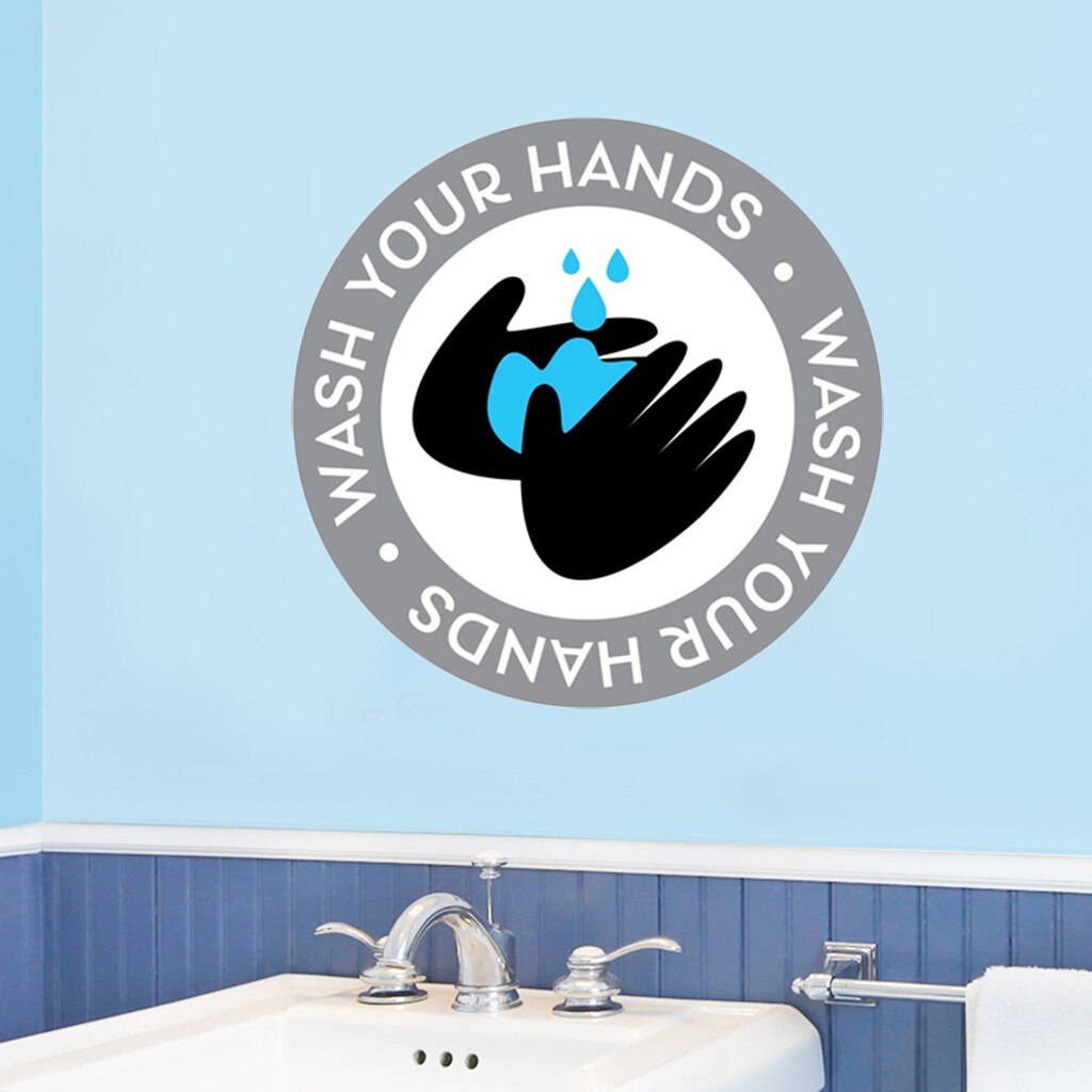 Wash Hands SIGNS Distancing Wash Your Hands Window Glass Decal Quotes & Words fast ship enough stock