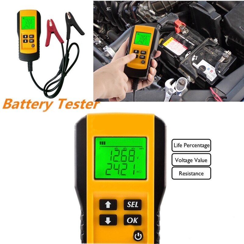Car Battery Tester Analyze Auto Vehicle 12V LCD Digital Battery Test System Analyzer Voltage Resistance CCA Diagnostic Tool
