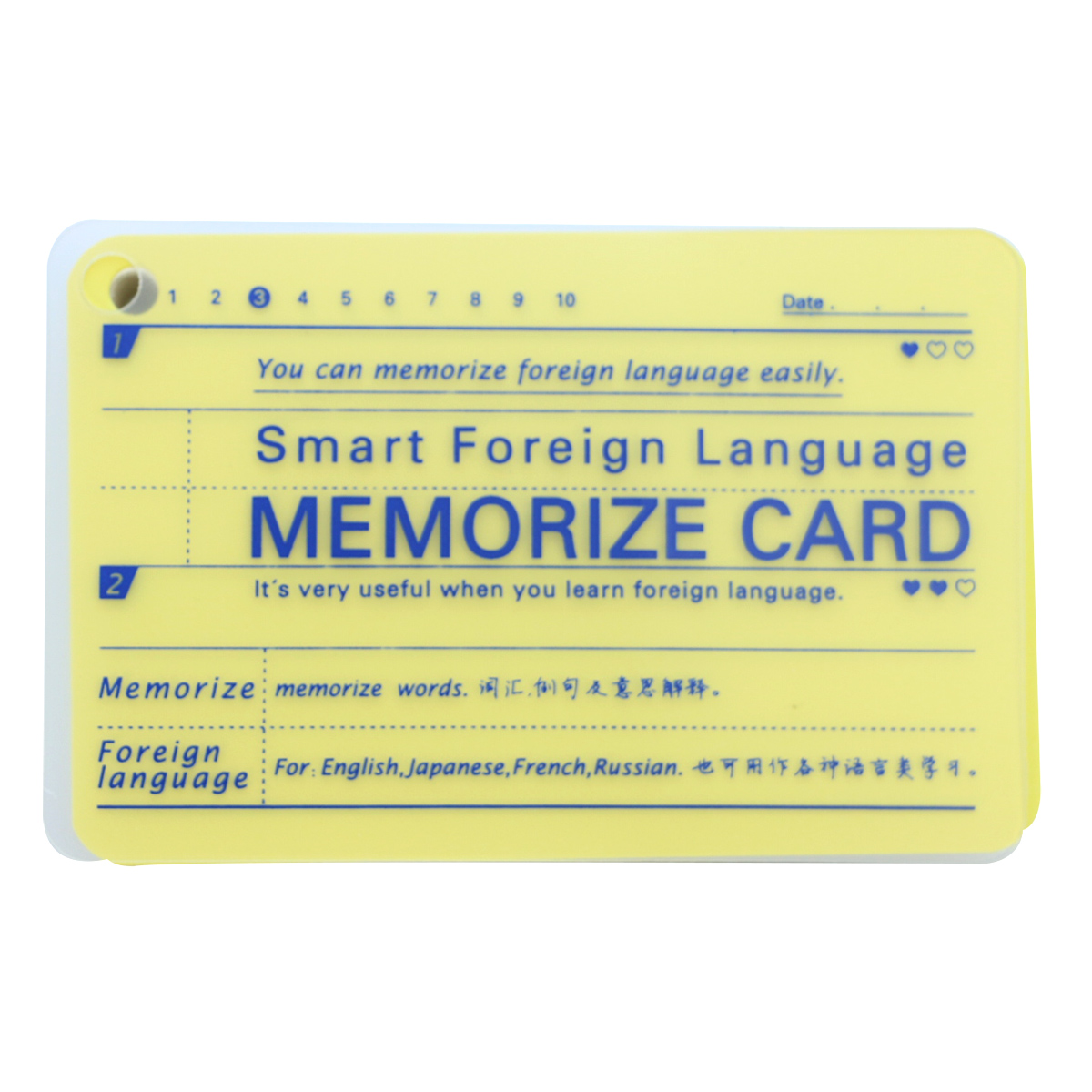 Smart Foreign Language Memorize Card English Memorization Word Book Portable English Learning Portable Notebook To Learn Chinese: grey