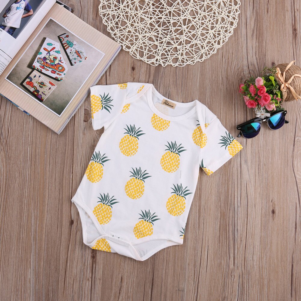 Infant Baby Boy Girl Clothes Cotton Short Sleeve Jumpsuit Bodysuit Outfits Summer Clothes 0-24M