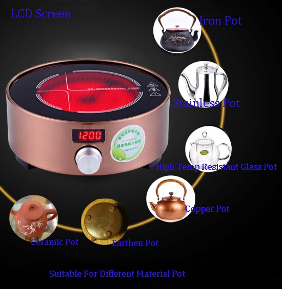 Electric Tea Boiling Machine Porridge Cooker Portable Steamer Black Microcrystalline Heat-Resistant Auto Power Off Protection