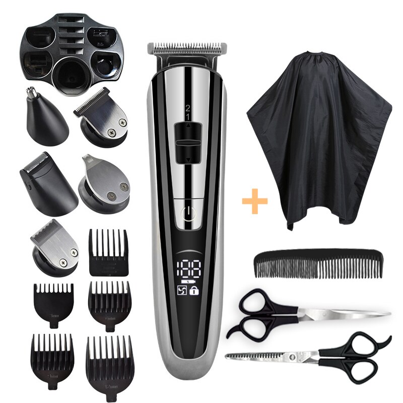 Kemei KM2600 poderoso aparador de pêlos elétrico máquina de barbear cabelo máquina de cortar cabelo profissional corte de cabelo barba barbeador elétrico 5: RFC1611 Barber set