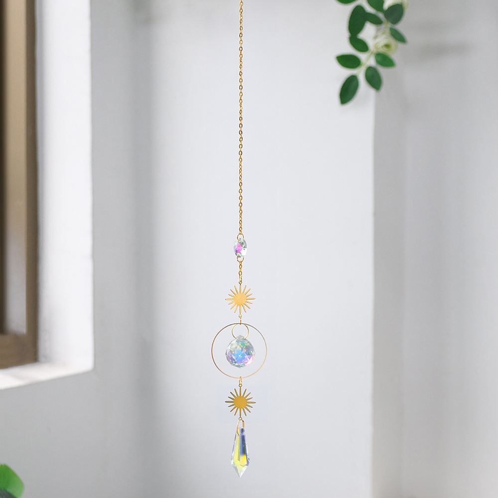 Crystal Sun Catcher Prism Wall Hanging Boho Décor Car Pendent Accessories Ornaments Window Garden Decoration Christmas: Crystal M0772