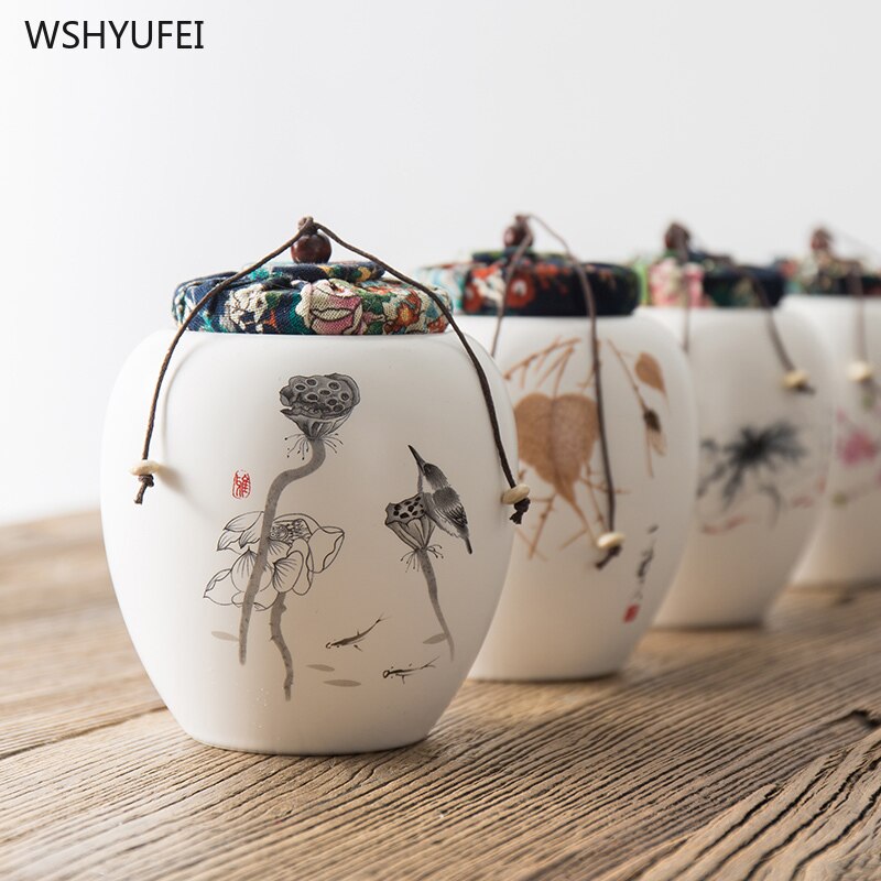 Moisture-proof seal portable ceramic with lid coffee bean candy biscuit collection storage tank kitchen storage decoration