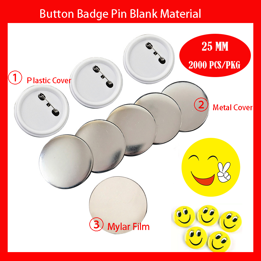 25mm Button Badges Pin Raw Material DIY button badge supplies parts Button Badge blank material 2000 pcs