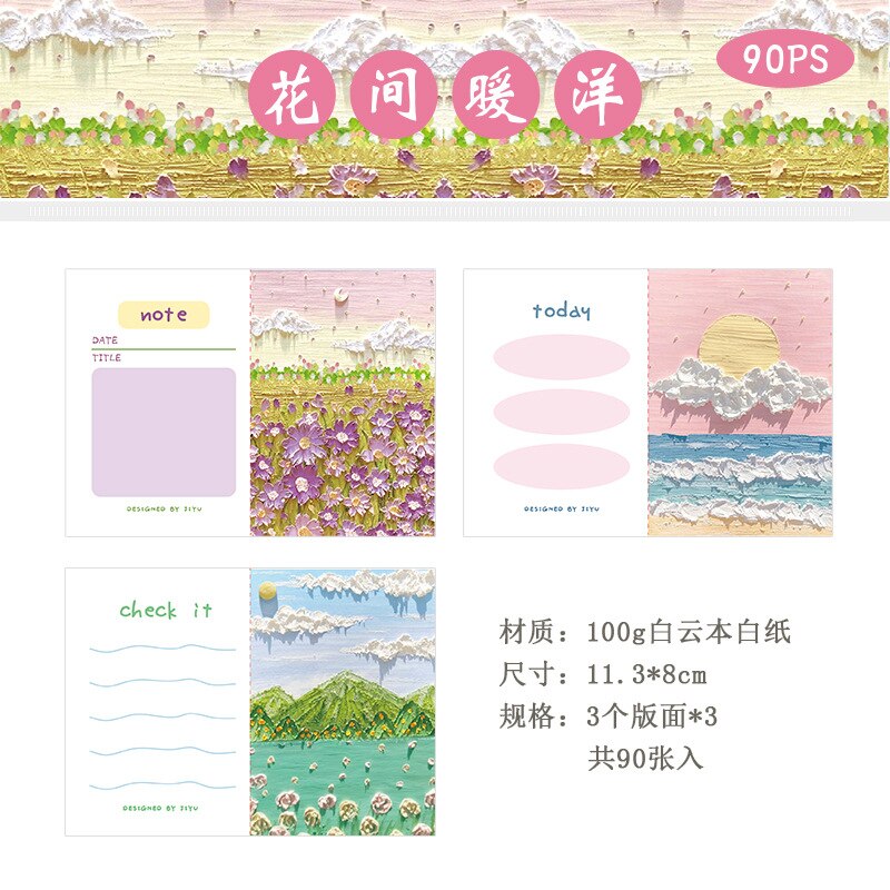 90 sztuk/partia podkładki notatka karteczki program podróży pamiętnik planista książki śmieci dziennik Scrapbooking naklejki gabinet Szkoła: huajiannuanyang