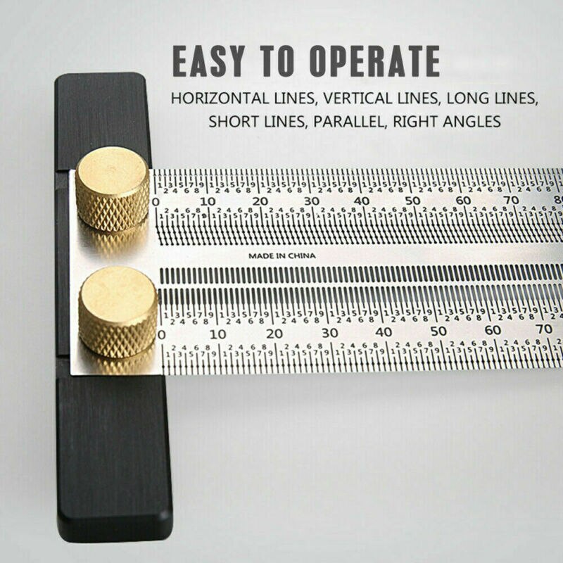 Ultra Precision Marking Ruler T Shape Measuring Tape Rulers Wood Working Tool