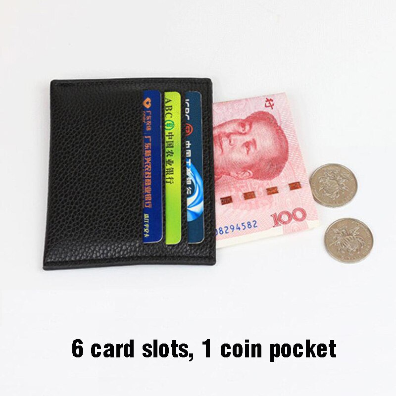 Super slanke bløde kortholdere pu læder mini kreditkort etui business id kort pungholder mænd kvinder tynd lille pung