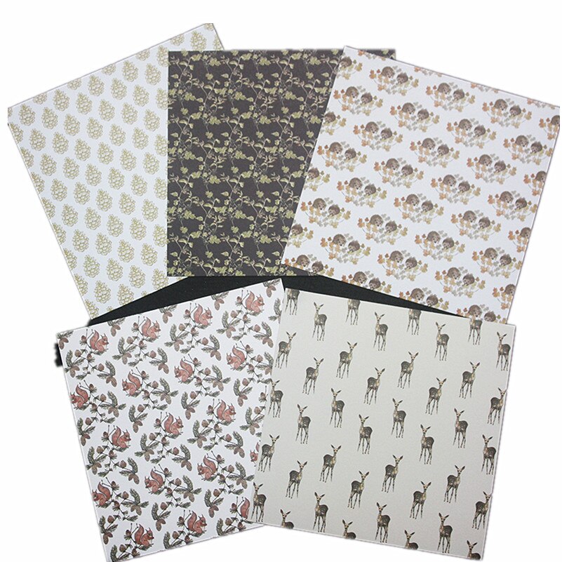 KSCRAFT 10pcs 6" Single-side Printed Winter Woodland pattern papercraft art paper handmade scrapbooking kit set book