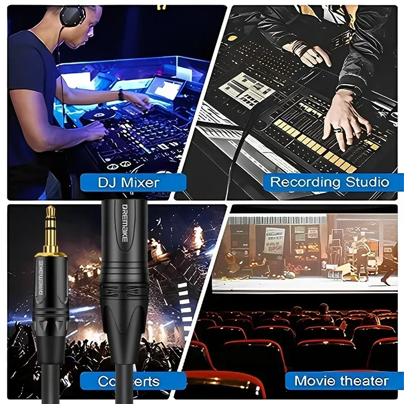 Kabel XLR do 3,5 mm Niesymetryczny męski XLR do 1/8 cala Stereo Jack Aux Kabel mikrofonowy do telefonu komórkowego Mikser głośników do laptopa