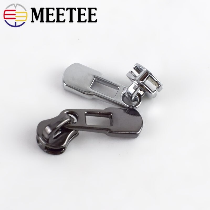 Meetee-deslizadores de cremallera de aleación para cremalleras de Metal, Kit de reparación de cremalleras para bolsas de ropa, accesorios de costura de ropa DIY, 3 #, 20 Uds.