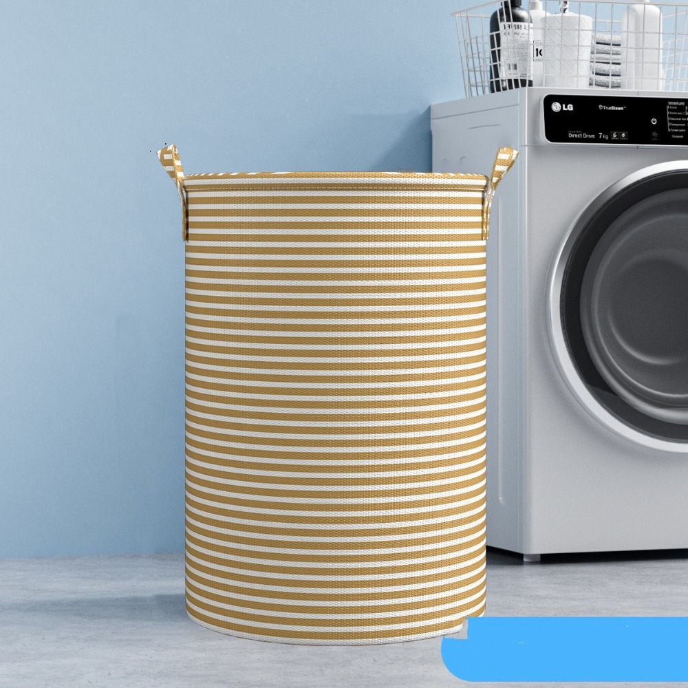 Mignon avec poignées panier à linge grande capacité dessin animé ours lapin jouets panier de rangement pliable rond panier à vêtements chambre: Bleu