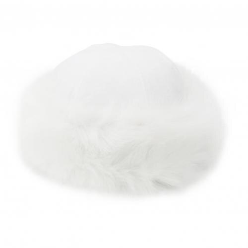 Vrouwen Winter Bontmuts Koepel Mongoolse Hoed Mongoolse Mannen Vrouwen Winter Faux Fur Suède Pluizige Beanie Warme Dikke hoed Sneeuw Cap: WHITE