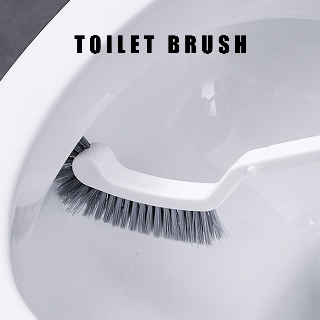 Strong Toilet Cleaning Brush Plastic Scrubber Curved Clean Side Bending Handle Corner Brush Bathroom WC Cleaning Toilet Supplies