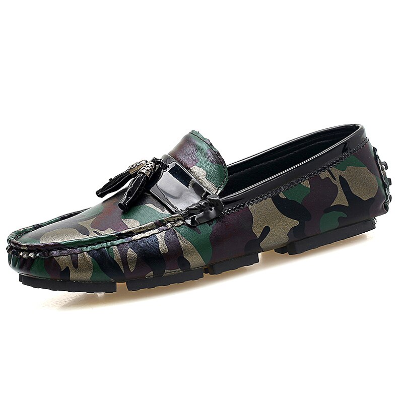 Merkmak Men'S Casual Shoes A Pedal Low To Help Flat Lazy Peas Camouflage Casual Shoes Men British Driving Footwear: Camouflage silver / 8