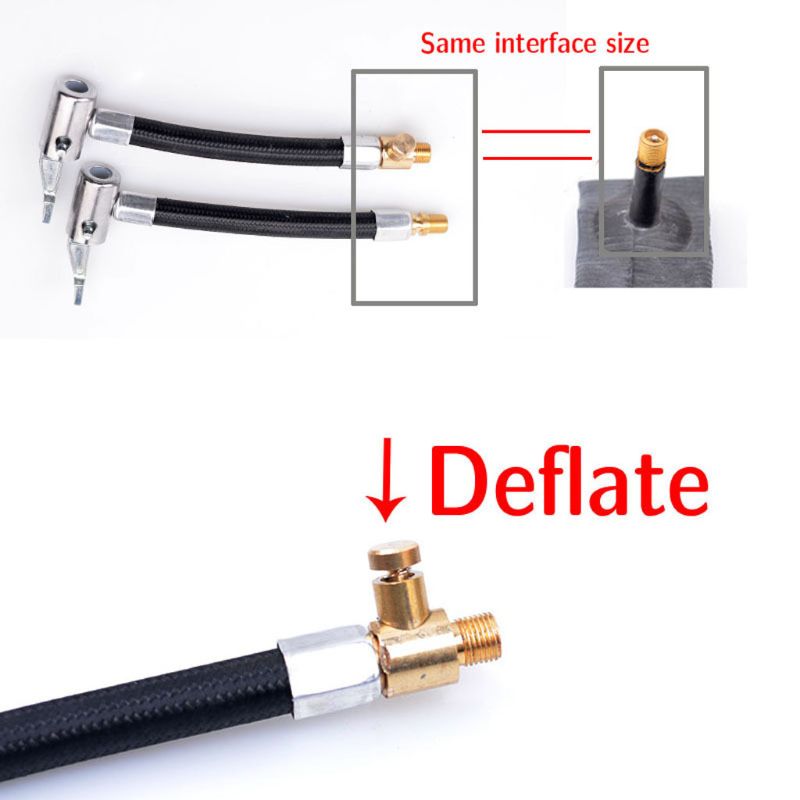 40cm/100cm auto fiets opblaasbare verlengbuis luchtklem inflator pomp ventiel clip klem adapter verbindingsbuis auto compressor band