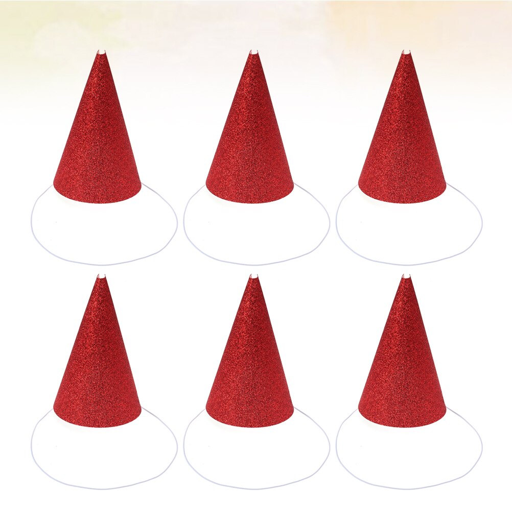 12pcs Glittering Birthday Hats Party Crown Hats Prince and Party Decoration with Strap (Golden): Red