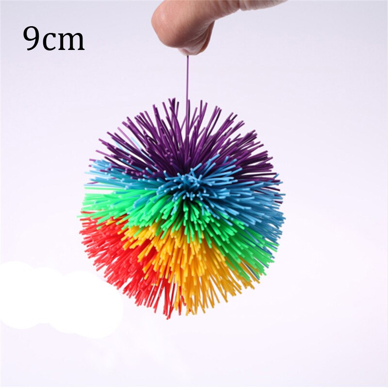 Anti-Stress 6 Cm/9 Cm Regenboog 1 Pcs Anti-Stress Regenboog Fidget Zintuiglijke Koosh Bal Speelgoed baby Grappige Elastische Ball Stress Relief Kids: 9cm