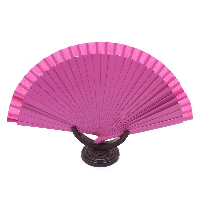 Effen Kleur Vouwen Fans Dance Wedding Party Kant Fans Plastic Zijde Vouwen Hand Held Fan Woondecoratie Handgemaakte Fan