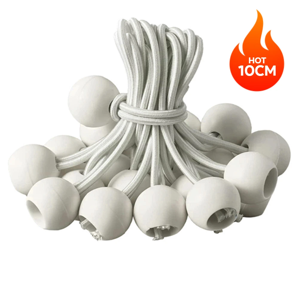 10pcs Binding Elastic Rope With Elastic Balls Tent Stakes Canvas Tent Cloths Ship Pole Fixation Flagpole Tie Camping Accessories: Yellow