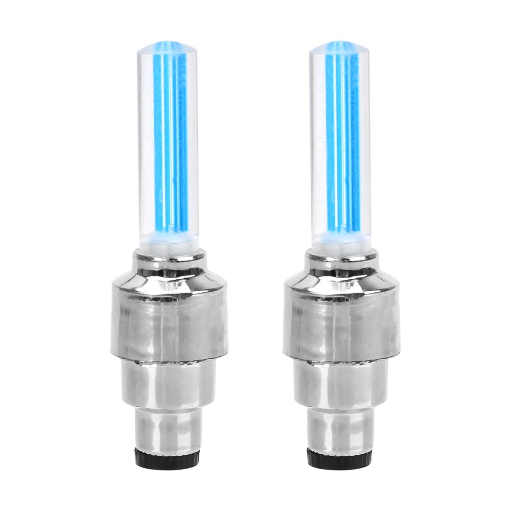 2 Stuks Led Light Voor Auto Wiel Moto Bike Tire Valve Cap Decoratieve Lantaarn Ventiel Capflash Spoke Neon lamp: Blauw