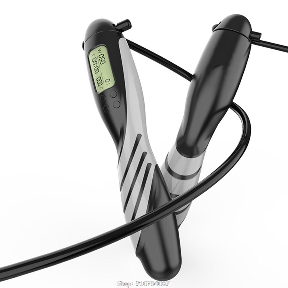 Contagem ponderada pular corda com contador para adultos crianças velocidade saltar esportes exercício ginásio crossfit fitness o30 20 dropship: Light Grey