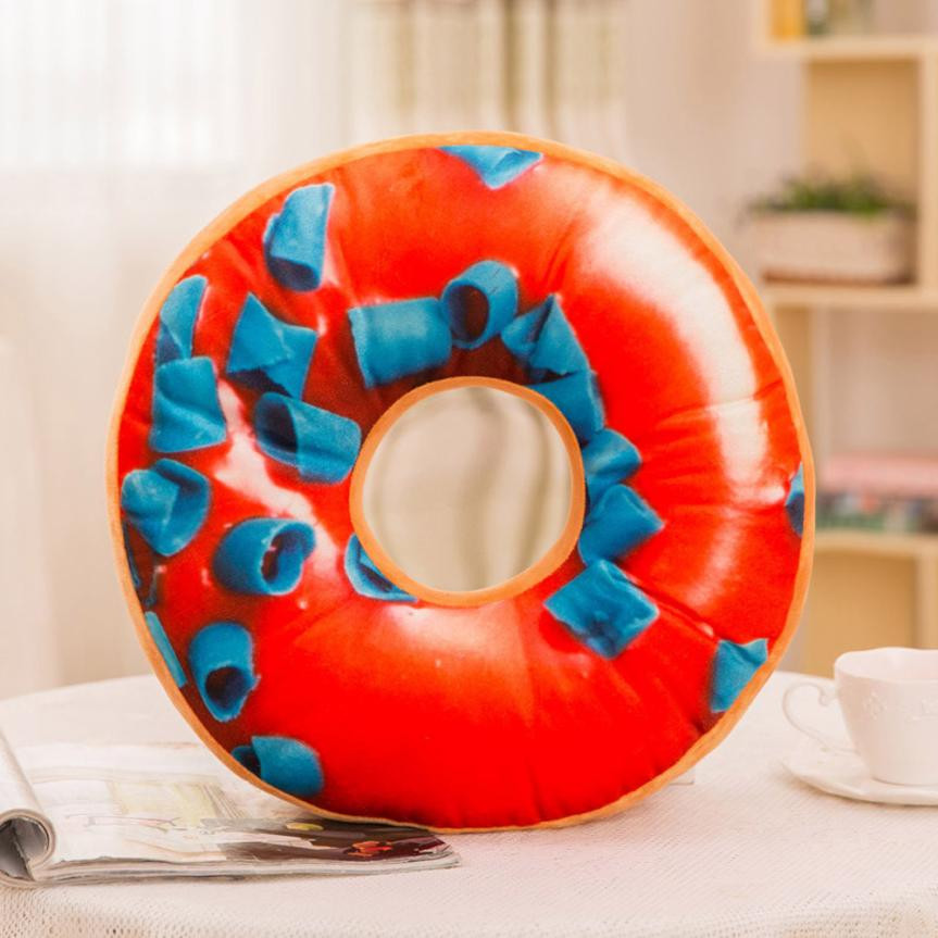 Ouneed doux beignet aliments housse de coussin jouets drôle dessin animé doux chocolats bricolage taie d'oreiller et chaise dos coussin: K