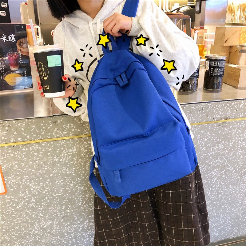 Mochila informal antirrobo de lona para mujer, mochila de viaje de gran capacidad para adolescentes, mochila sólida para mujer