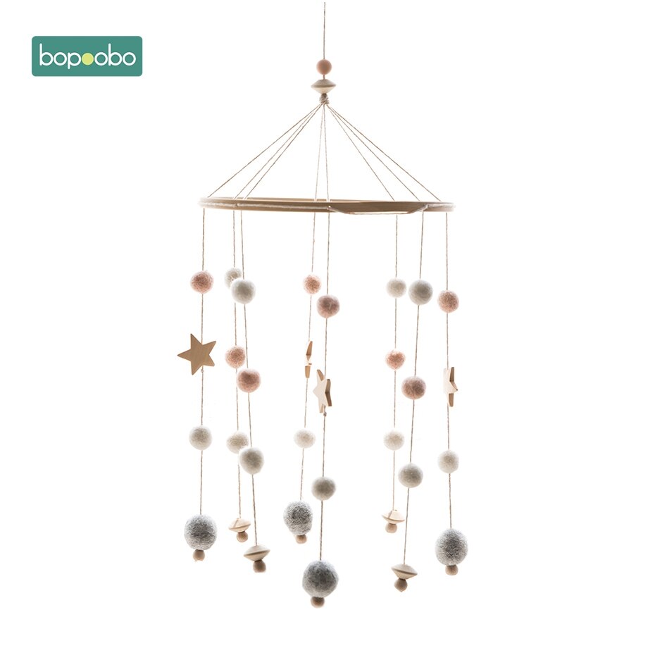 Bopoobo Baby Mobiele Opknoping Rammelaars Speelgoed Wind-Up Music Box Hanger Diy Opknoping Babybedje Mobiele Bed Bel Speelgoed houder Arm Beugel: Pink Ball