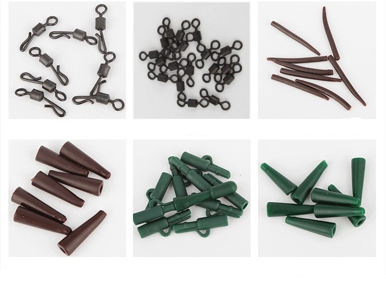 Rompin Karper visgerei doos Hair Rig Combo box Accessoires Haken Rubber Buizen Wartels Kralen Mouwen Stoppers