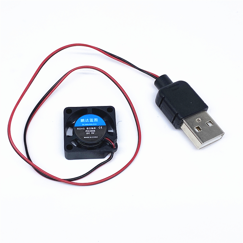 Ventilador ultradelgado para ordenador portátil, dispositivo de refrigeración de 2 cables, 5V, 12V, 2CM, 20MM, 20x20x6MM, 2006 RPM, novedad de 10000: Negro