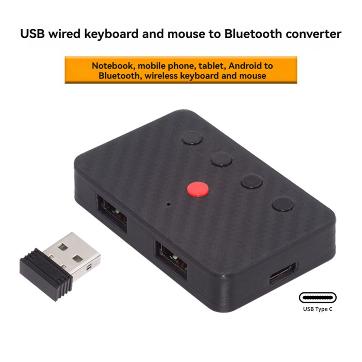 USB Keyboard and Mouse Bluetooth 5.3 Adapter USB Wired Keyboard Mouse to Wireless Bluetooth Converter