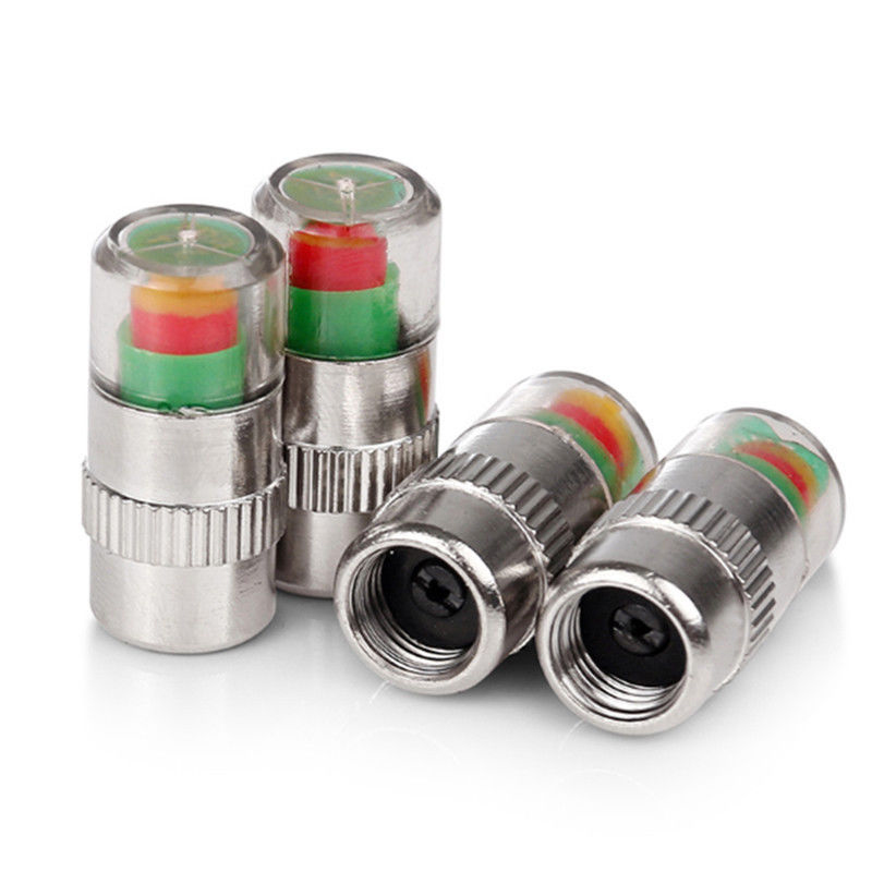 2/4 stuks autobandenspanningsindicator bandenspanningsmeter indicator alert monitoring ventieldop sensor externe klepdetectie