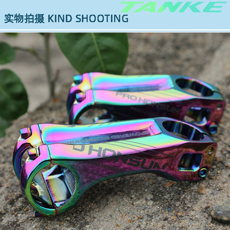 Rainbow MTB Bicycle Stem Mountain Road Bike Stem -17 Degree 70mm 90mm XC AM DH Bike Handlebar Colorful Stem Bicycle Parts