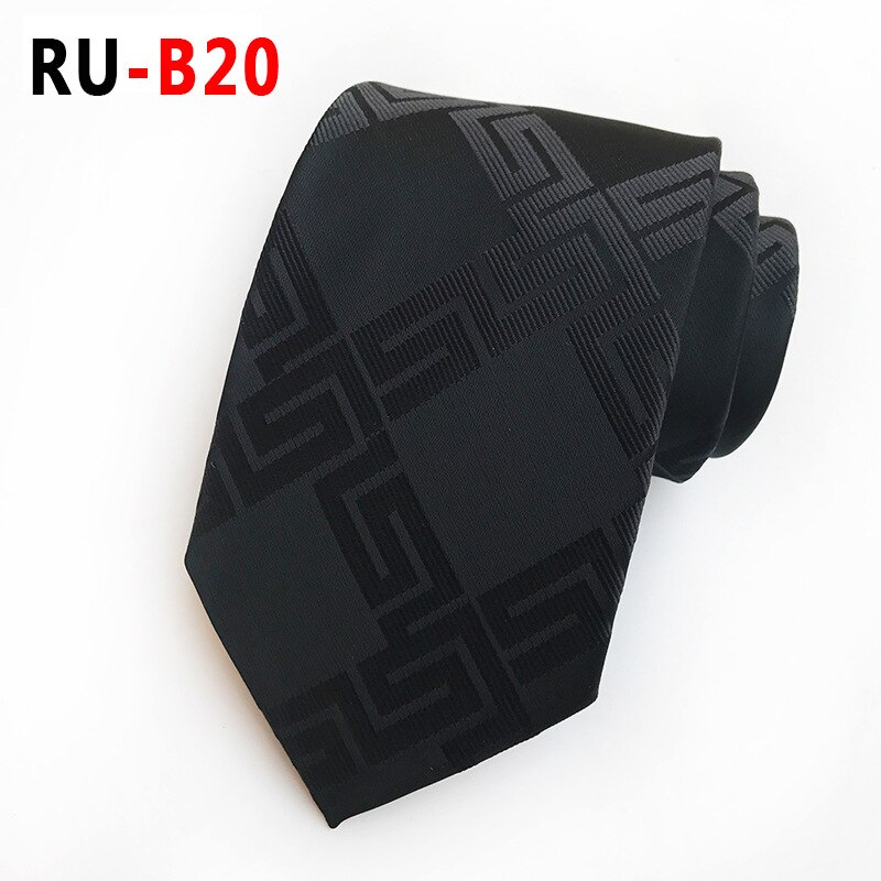Silk Jacquard 8 cm Plaid Tie Suit Business Tie: RU-B20