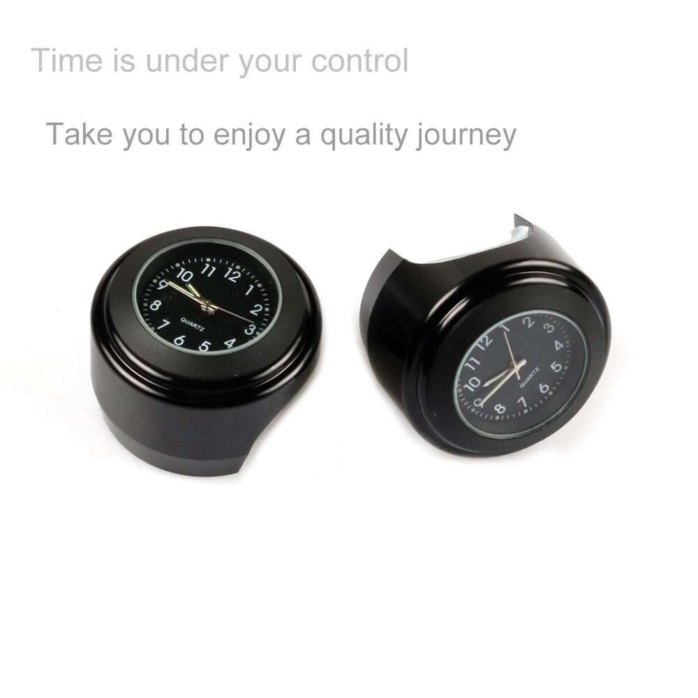 Motorcycle Quartz Clock 7/8" Waterproof Chrome Bike Handlebar Mount Watch Aluminum Luminous Clock Universal Moto Accessori Bla