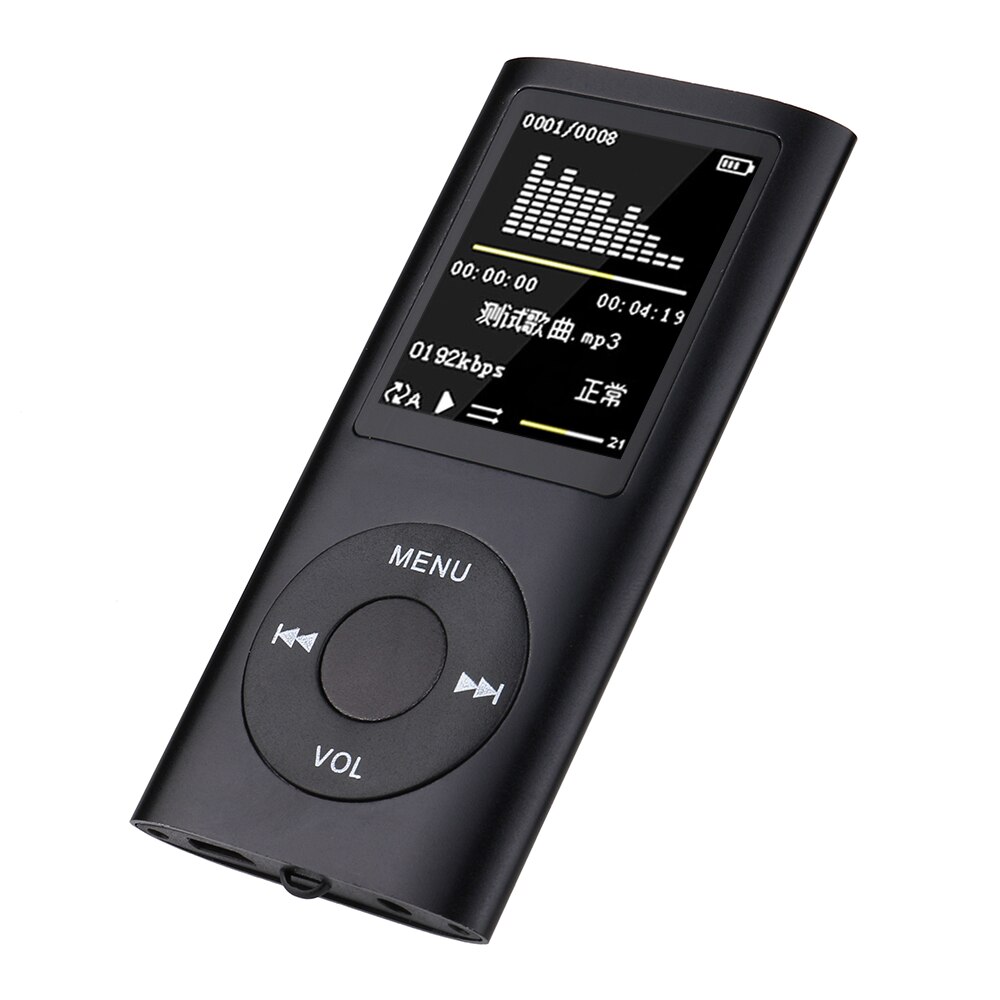 Hifi Mini Mp3 reproductor de música deportes Walkman con auriculares de Radio Fm pantalla Lcd Tft de 1,8 pulgadas 16gb 32gb 64gb Micro SD TF tarjeta: Black / Otro