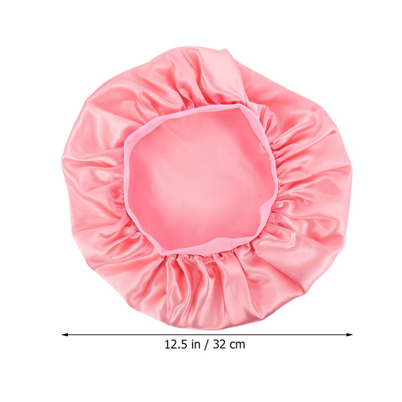 Wide-brimmed Nightcap Elastic Sleep Cap Hair Care Cap Night Sleeping Head Cover: Pink