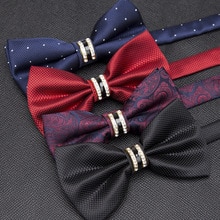 Men Luxurious Bowtie Groom Mens Striped Plaid Cravat Gravata Butterfly Wedding Bow Ties for Male Accessories Tie