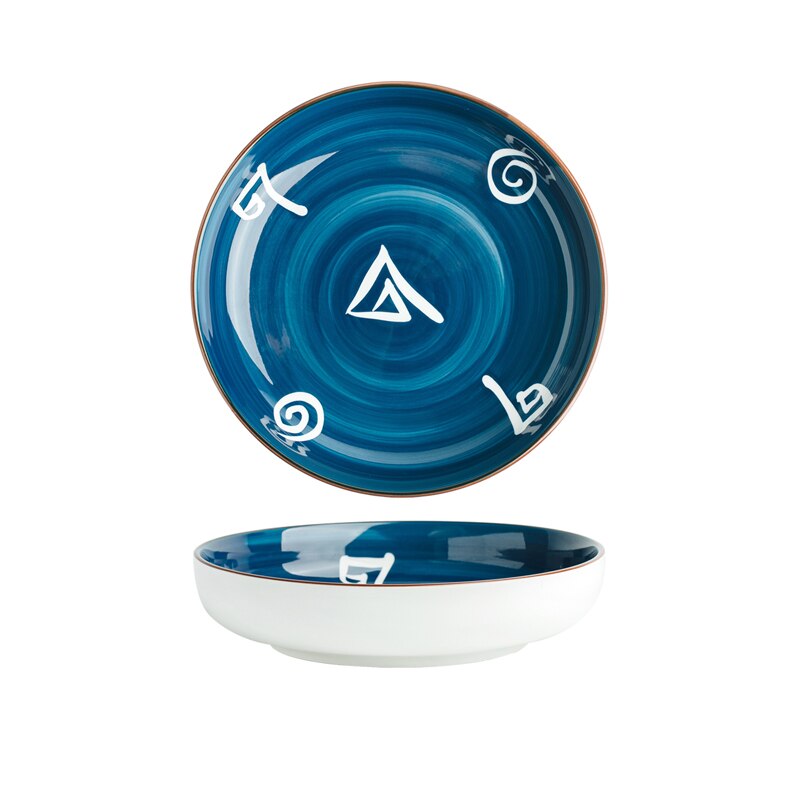CHANSHOVA 8/10 inches Handmade ceramic bowl Personality Bowl Noodle salad plates Porcelain dining-plates Tableware G210: 3
