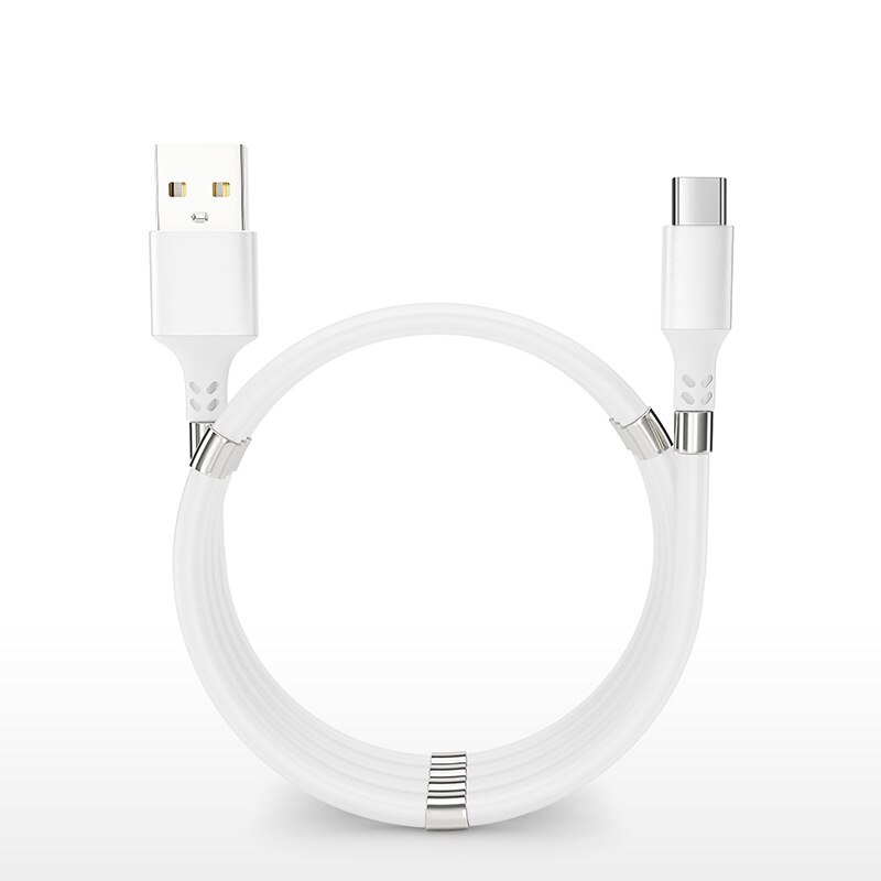 Magic Rope Magnetic Absorption Charging Data Cable For iPhone Samsung HUAWEI: for iPhone (white) / 1m