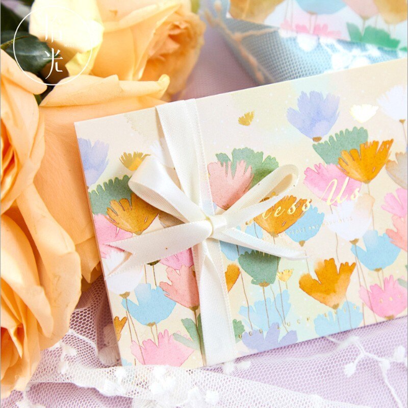 1 sæt kort konvolut brev blomster svovlsyre papir hilsen navn stempling papir mini konvolutter gør-det-selv romantik