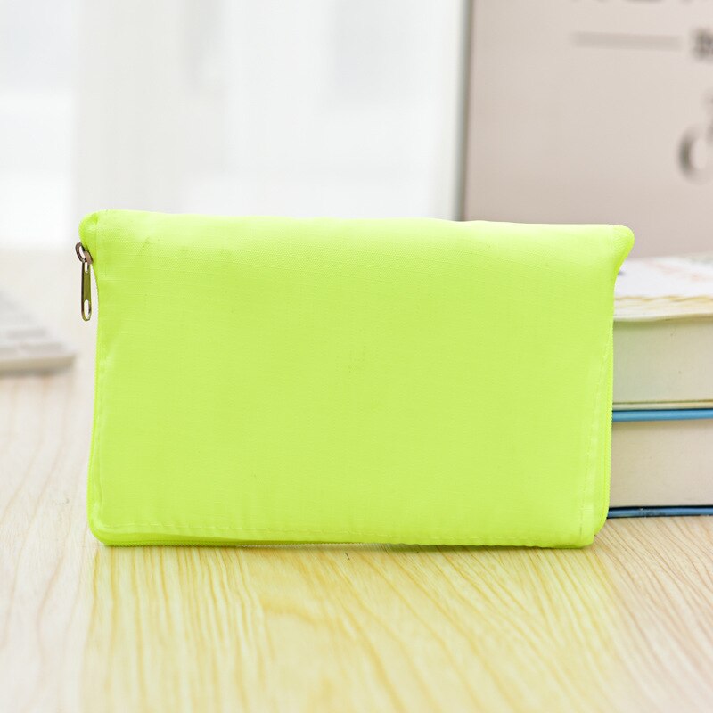 Foldable Shopping Bag Portable Large Green Bag Storage Bag Thickened Shoulder Bag Eco Friendly Shopping Bag: zipper-Yellow