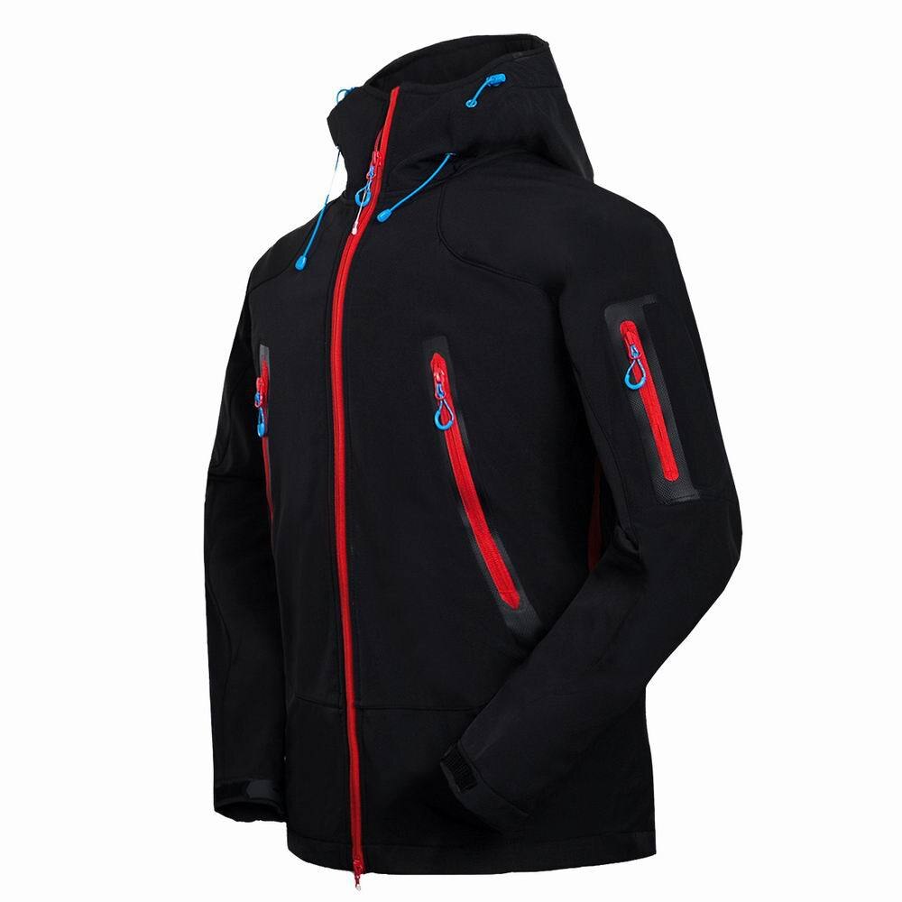 Soft shell jakke herre camping & vandrejakke vindtæt vandtæt bjergbestigning tøj udendørs fleece liner termisk frakke