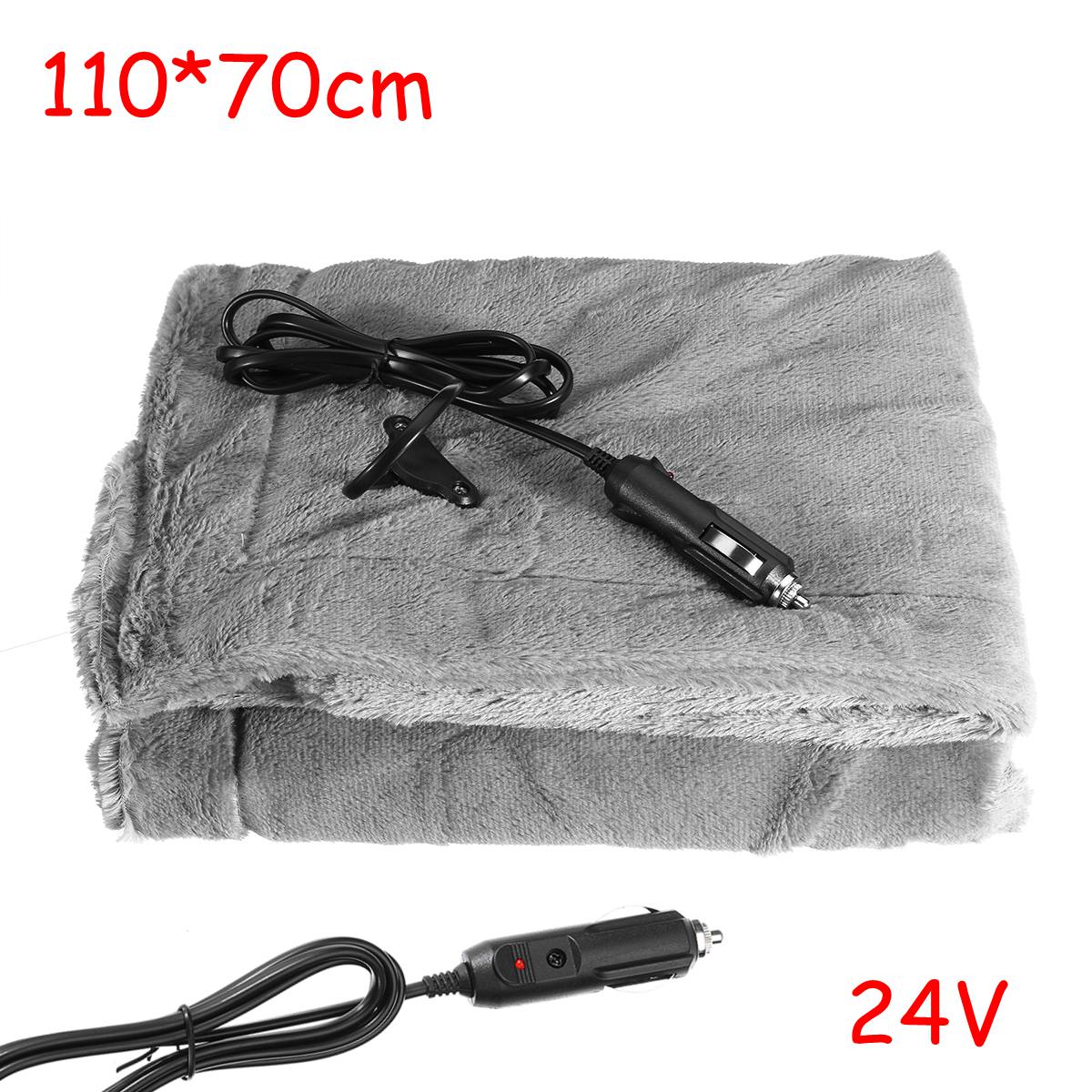 145x 100cm 150150*1 100cm Auto Heizung Decke Winter Beheizt 12V/24V Warme Auto elektrische Vlies Decke Für Auto Konstante Temperatur: 110x70cm 24V grau