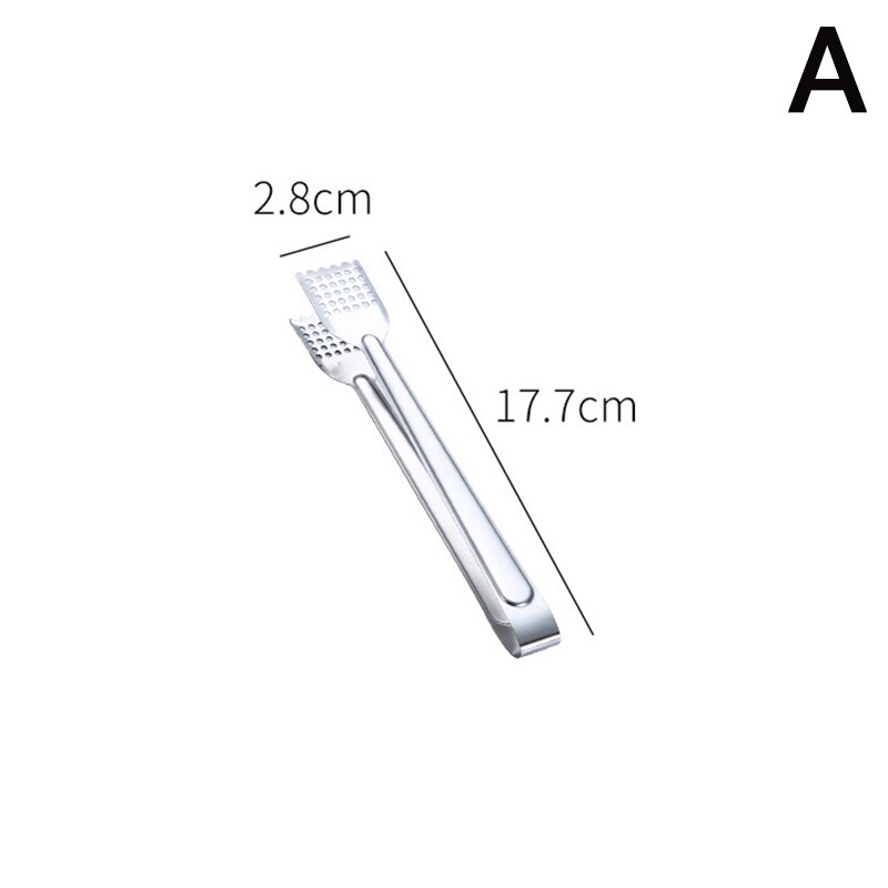 Stainless Steel Heat Resistant Hollow-Out Barbecue Food Tongs Kitchen Food Tong Bread Salad Ice Cube Clip Kitchen Utensils: A-S