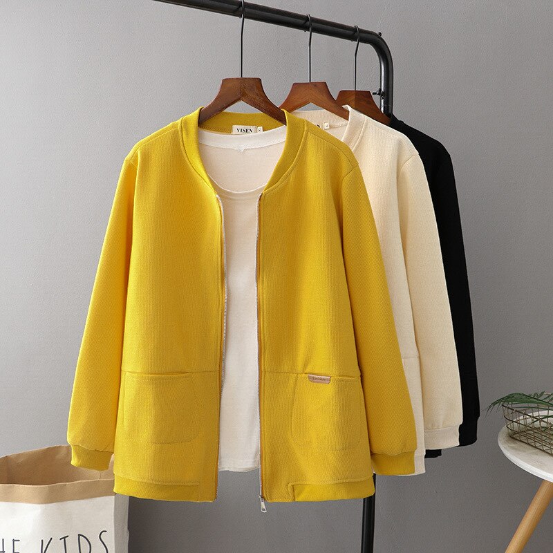 Vrouwen Kleding Jas Plus Size Herfst Show Dunne Losse Katoenen Jas Eenvoudige Vrouwelijke Honkbal Uniform 839