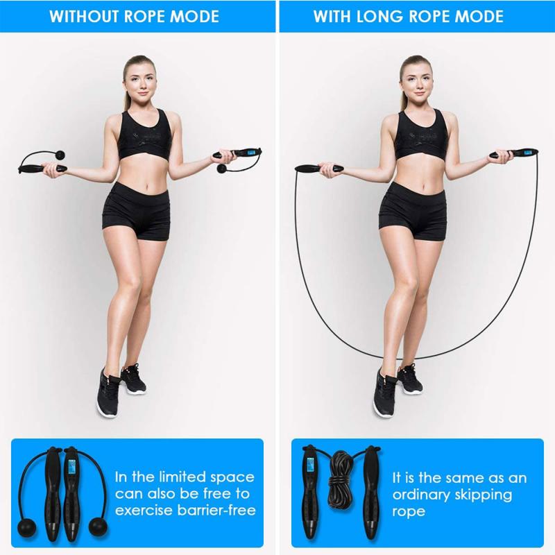 Smart springtov med digital kaloritæller trådløs springtov hastighedstop trådløst springtov til fitness